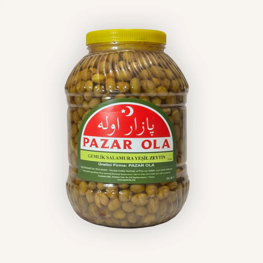 Gemlik Salamura Yeşil Zeytin 3 kg